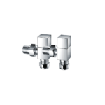 Angled Radiator Valve (Square) – Chrome