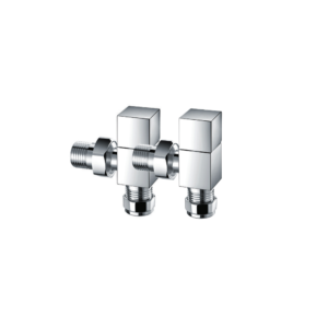 Angled Radiator Valve (Square) – Chrome