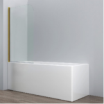 Bath Screen (Single, 6mm Glass) – Brushed Gold