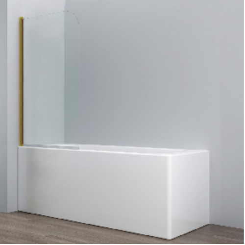 Bath Screen (Single, 6mm Glass) – Brushed Gold