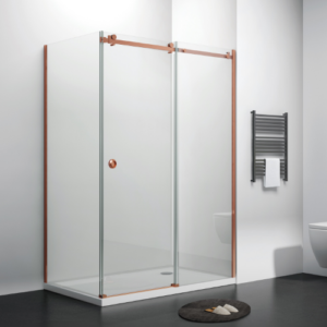 1600 Sliding Door (8mm Glass) – Brushed Rose Gold