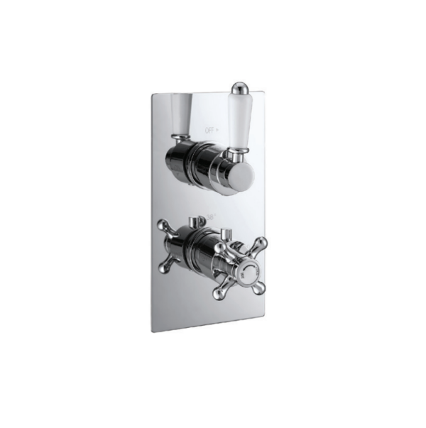Traditional Thermostatic (1 Outlet, Round) Concealed Shower Valve – 2 Handles