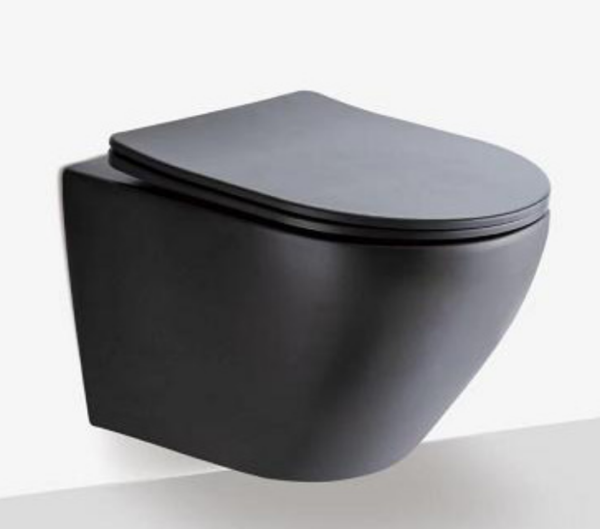 Treviso (Wall Hung) Soft Close Seat Toilet – Matt Black