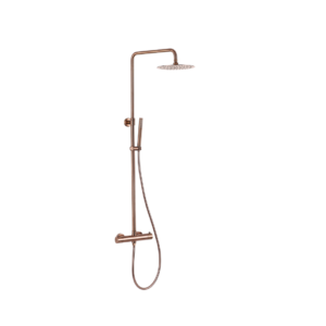 Treviso – Thermostatic Shower Mixer (3 Outlets) with Rigid Riser Kit – Brushed Rose Gold