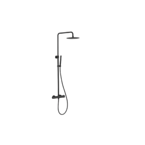 Voss – Thermostatic Shower Mixer (2 Outlets) with Rigid Riser Kit – Matt Black
