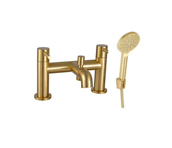 Treviso (Dual Lever) Bath Shower Mixer with Kit – Brushed Gold
