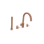 Treviso (4 Hole) – Deck Mounted Bath Mixer with Kit – Brushed Rose Gold