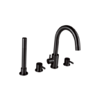 Treviso (4 Hole) – Deck Mounted Bath Mixer with Kit – Matt Black