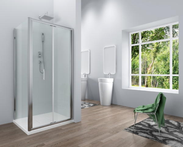 Crystal – Bi-fold Semi Shower Door (1850mm, 6mm Thickness)