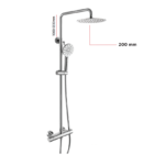 Round: Voss (200mm) Exposed Thermostatic Shower Valve Kit