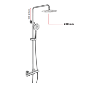 Round: Voss (200mm) Exposed Thermostatic Shower Valve Kit