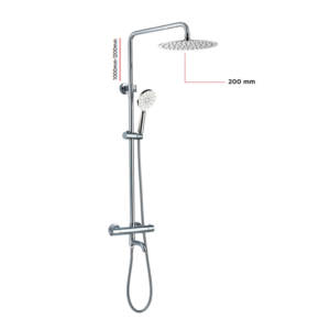Round: Voss (250mm) Exposed Thermostatic Shower Valve Kit (BO-VTR200B)
