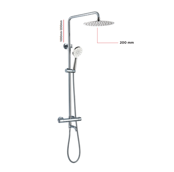 Round: Voss (250mm) Exposed Thermostatic Shower Valve Kit (BO-VTR200B)