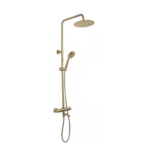 Voss – Thermostatic Shower Mixer (3 Outlets) with Rigid Riser Kit – Brushed Gold