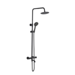 Voss – Thermostatic Shower Mixer (3 Outlets) with Rigid Riser Kit – Matt Black
