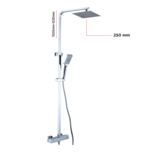 Square: Voss (250mm) Exposed Thermostatic Shower Valve Kit