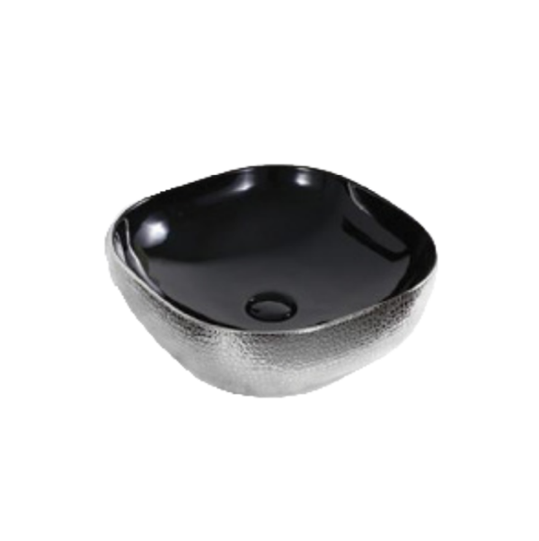 Art Basin (425x425x145mm) – Gloss Nickel & Black