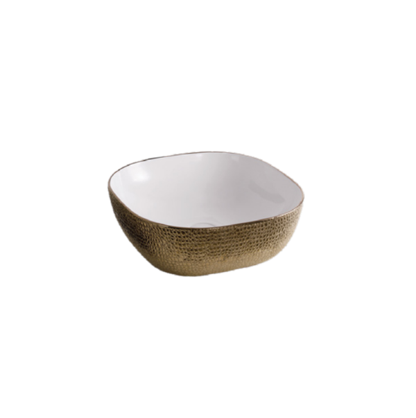 Art Basin (425x425x145mm) – Gloss Gold & White