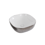 Art Basin (425x425x145mm) – Gloss Nickel & White