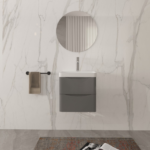 Isla Anthracite (500mm): Wall Hung Vanity Unit with Deep Ceramic Basin