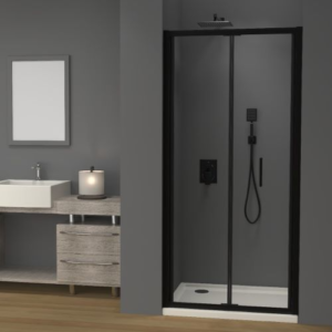 Black – Bi-fold Shower Door (1950mm, 8mm Thickness)
