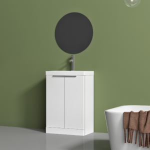 Valencia Gloss White (480mm Projection) Floor Standing Vanity with Ceramic Basin