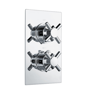 Cross Thermostatic (1 Outlet, Round) Concealed Shower Valve – 2 Handles