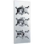 Cross Thermostatic (3 Outlet, Round) Concealed Shower Valve – 3 Handles