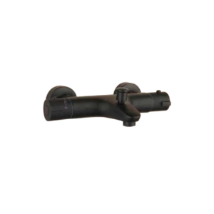 Round: Thermostatic Exposed Bath Shower Mixer – Matt Black