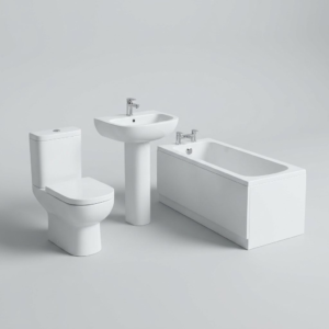 Modern white bathroom suite
