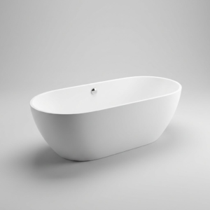 White freestanding bath