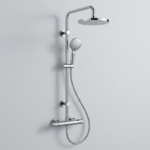Chrome thermostatic shower system