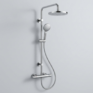 Chrome thermostatic shower system