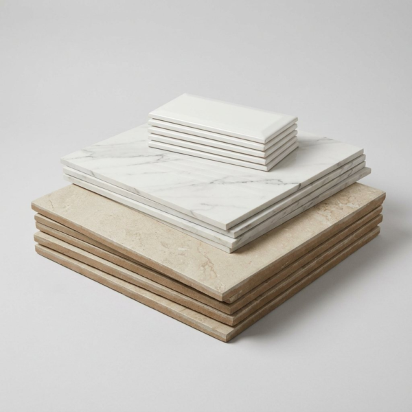 Stone and marble effect tiles