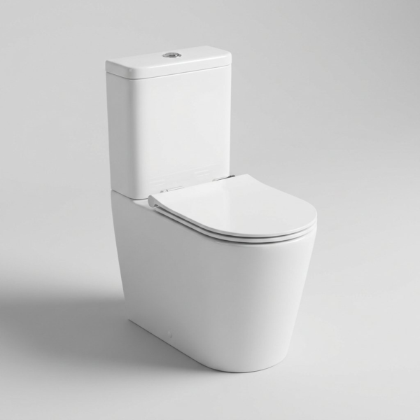 White close-coupled toilet