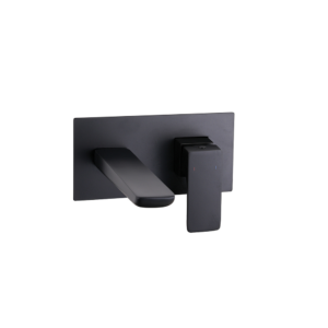 Messina (Single Lever) – Wall Mounted Basin Mixer with Spout – Matt Black