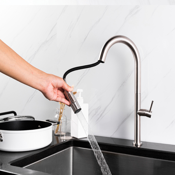 Grace Single Lever Kitchen Mixer (Brushed Nickel)