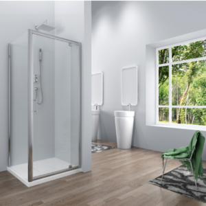 Black – Double Folding Bath Screen (1500mm, 6mm Thickness)