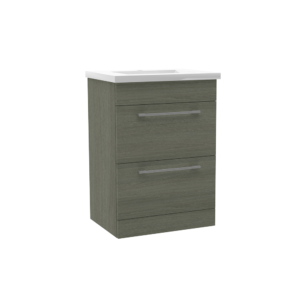 Roma (500mm-2 Drawer) Floor Standing Vanity – Grey Ash