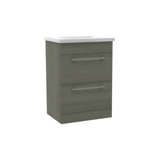 Roma (500mm-2 Drawer) Floor Standing Vanity – Grey Ash