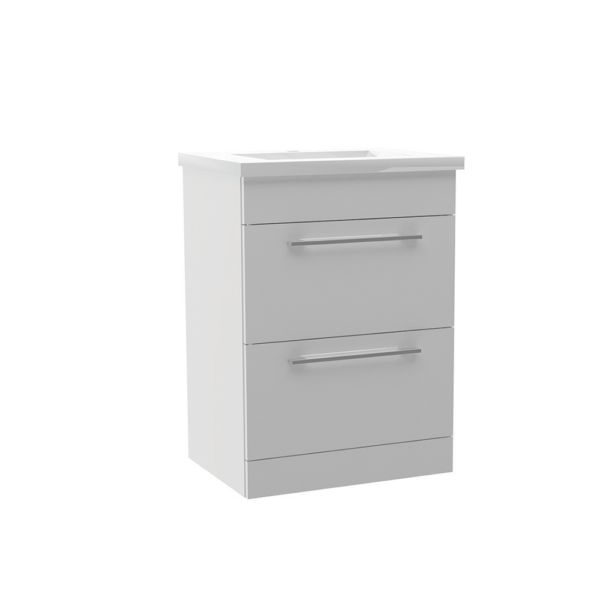 Roma (500mm-2 Drawer) Floor Standing Vanity – Gloss White