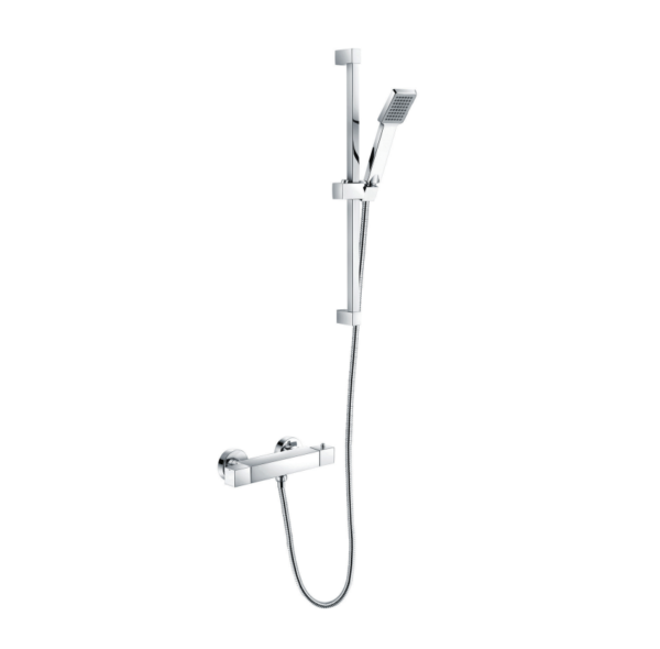 Square Thermostatic Shower Mixer & Slide Rail Kit