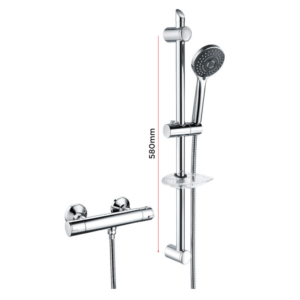Round Thermostatic Exposed Shower Mixer & Slide Rail Kit