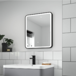 Frame Bathroom Mirror (500x600x32mm) – Matt Black