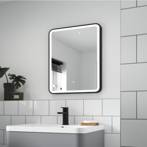 Frame Bathroom Mirror (500x600x32mm) – Matt Black