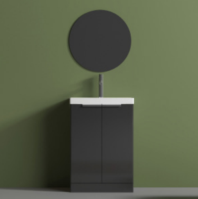 Valencia Anthracite (605mm) Floor Standing Vanity with Ceramic Basin