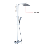 Square: Voss (200mm) Exposed Thermostatic Shower Valve Kit