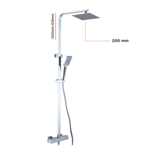 Square: Voss (200mm) Exposed Thermostatic Shower Valve Kit