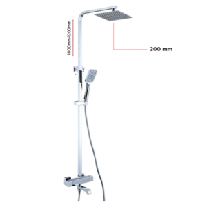 Square: Voss (Cool Touch 200mm) Exposed Thermostatic Shower Valve Kit
